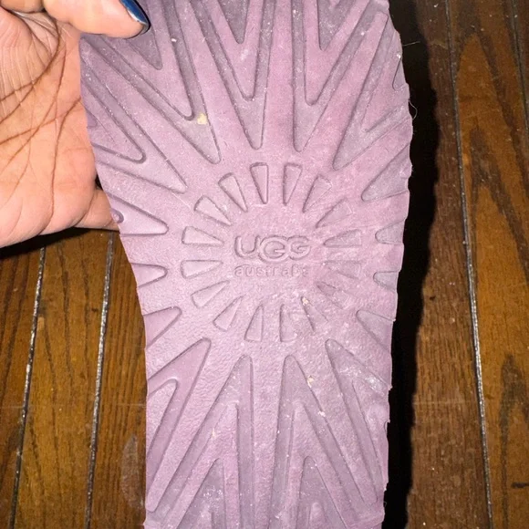 UGG Purple Suede Boots with Knit Cuffs Size 10 - Picture 3 of 5